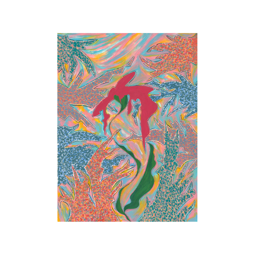 Ocean Flower Print On Paper
