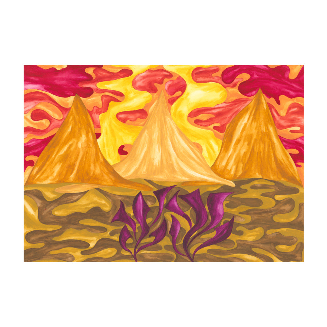 Saffron Pyramids Print On Paper