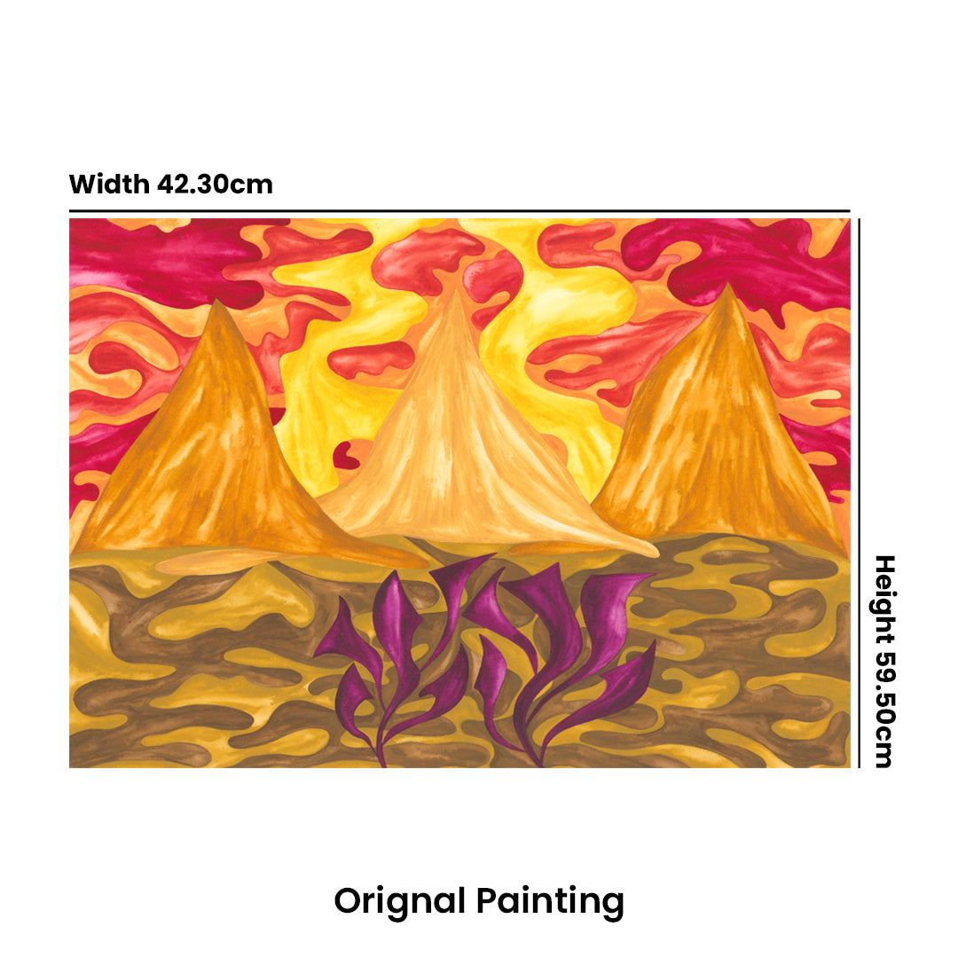 Saffron Pyramids Print On Paper